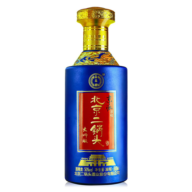 永豐牌北京二鍋頭酒京派淳和藍龍清香型白酒【50°500ml】